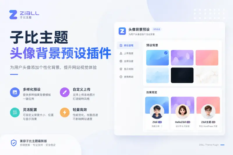 子比主题-头像背景预设插件-铭安CODE库