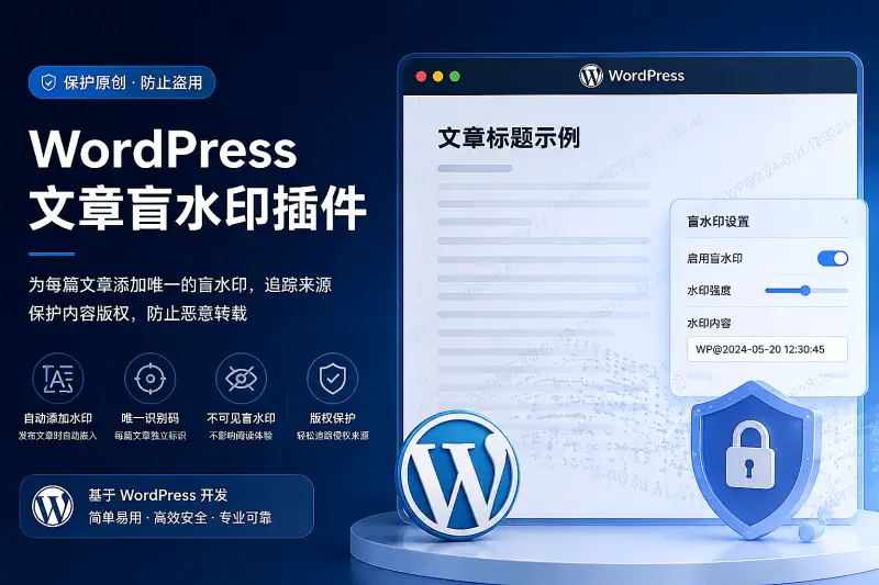 WordPress-文章盲水印插件-铭安CODE库